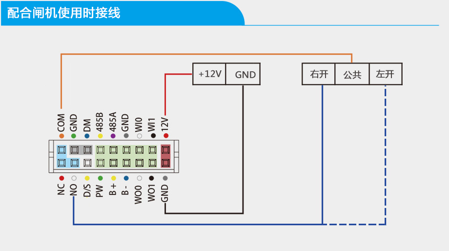 FaceDeep3 IRT 人臉測溫門禁機配置閘機使用時接線方式